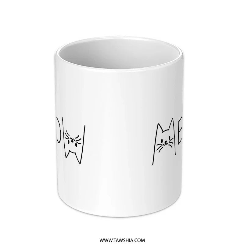 Cute Meow Cat Face Design Printed Mug product