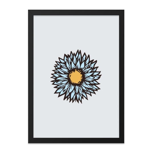 Blue Daisy Wall Art, Floral Print, Flower Wall Decor, Botanical Art Print, Modern Home Decor, Nature Inspired Wall Art (137 chars) - Tawshia