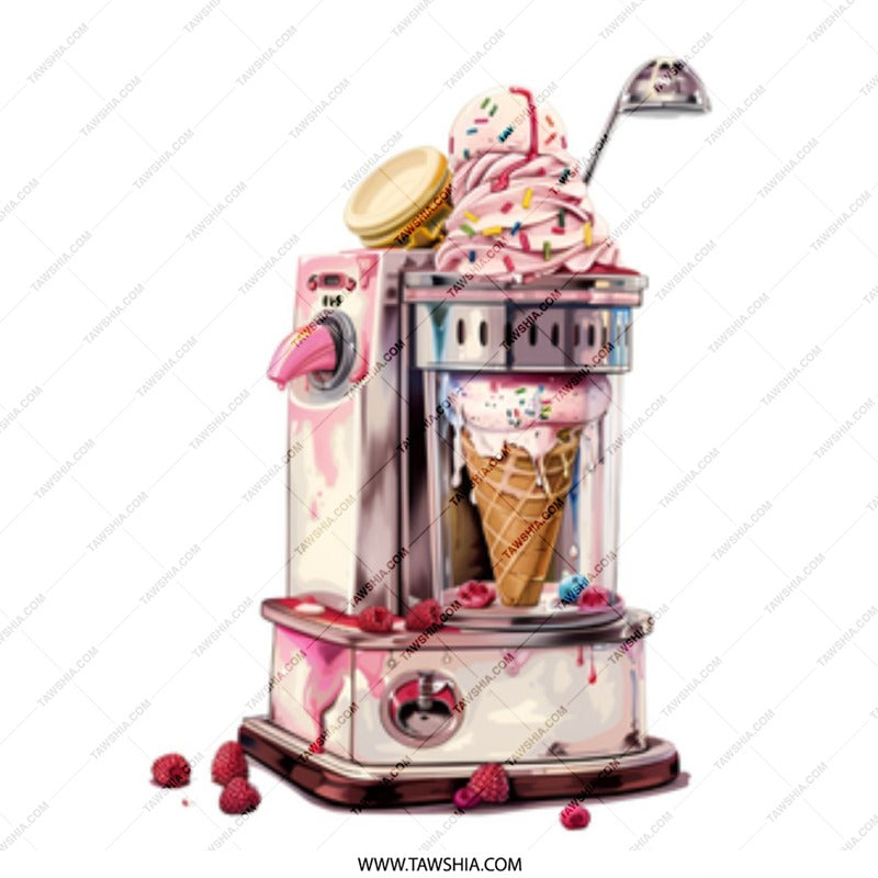 Ice Cream Machine Mug, Funny Mug, Unique Coffee Mug, Dessert Lover Gift, Whimsical Mug, Novelty Mug, Colorful Mug, Gift Idea - Tawshia