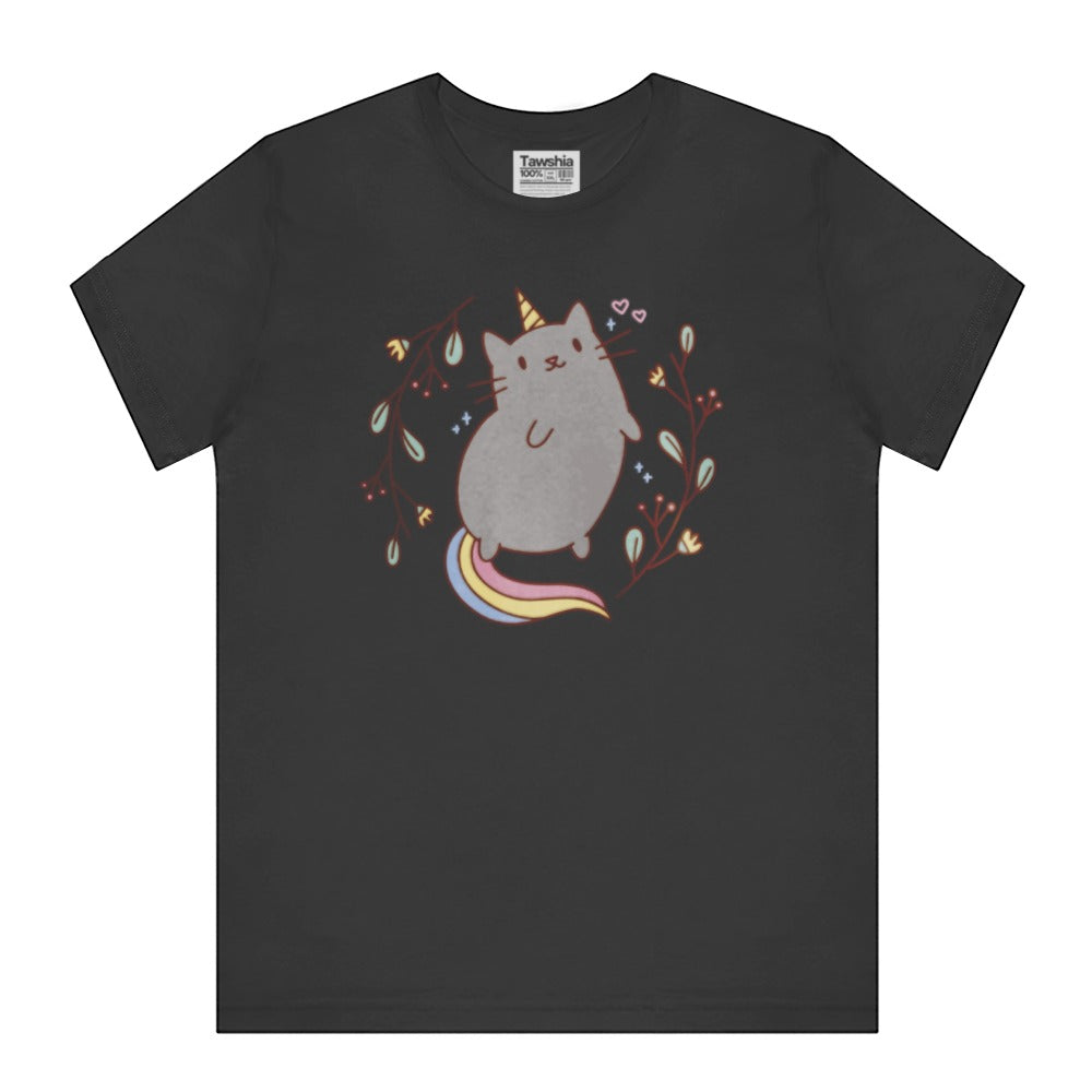Cute Cat with Unicorn Horn Graphic T-Shirt product type