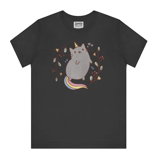 Cute Cat with Unicorn Horn Graphic T-Shirt product type