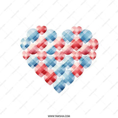 Heart Pillow, Geometric Hearts Throw Pillow, Red and Blue Love Heart Pillow, Valentine's Day Gift, Modern Heart Pillow Cover, Love Cushion - Tawshia