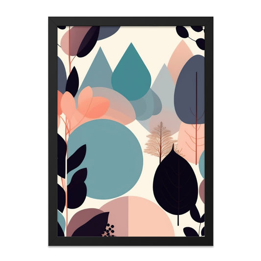 Abstract Nature Wall Art, Geometric Print, Modern Home Decor, Minimalist Artwork, Colorful Shapes, Botanical Design - Tawshia