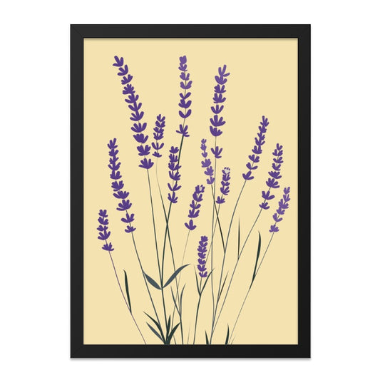 Lavender Field Wall Art, Floral Illustration Print, Botanical Home Decor, Purple Flower Art, Minimalist Design - Tawshia