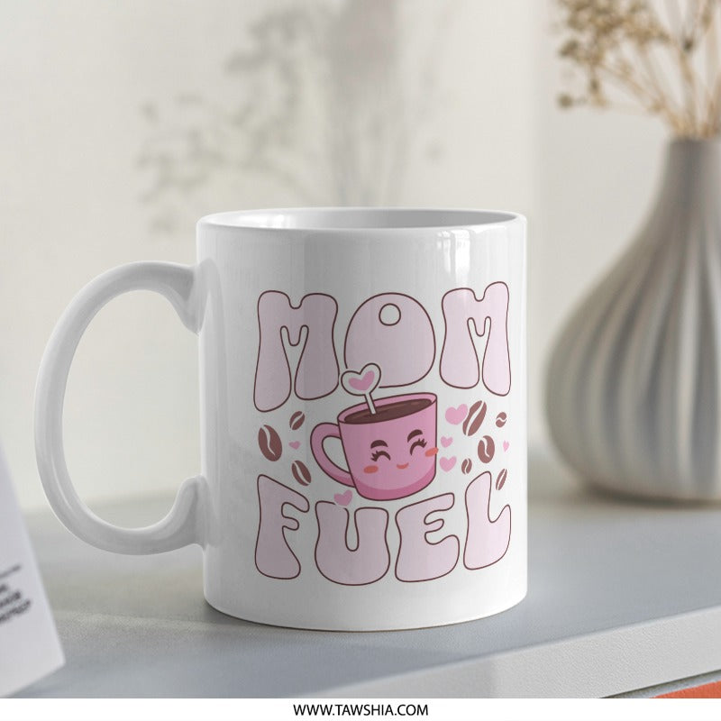 Mom Fuel Pink Coffee Mug with Cute Design product