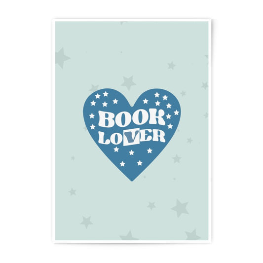 Book Lover Photographic Print, Heart Star Art, Reading Gift, Unique Wall Decor, Home Library Art, Bookish Decor, For Bookworms - Tawshia