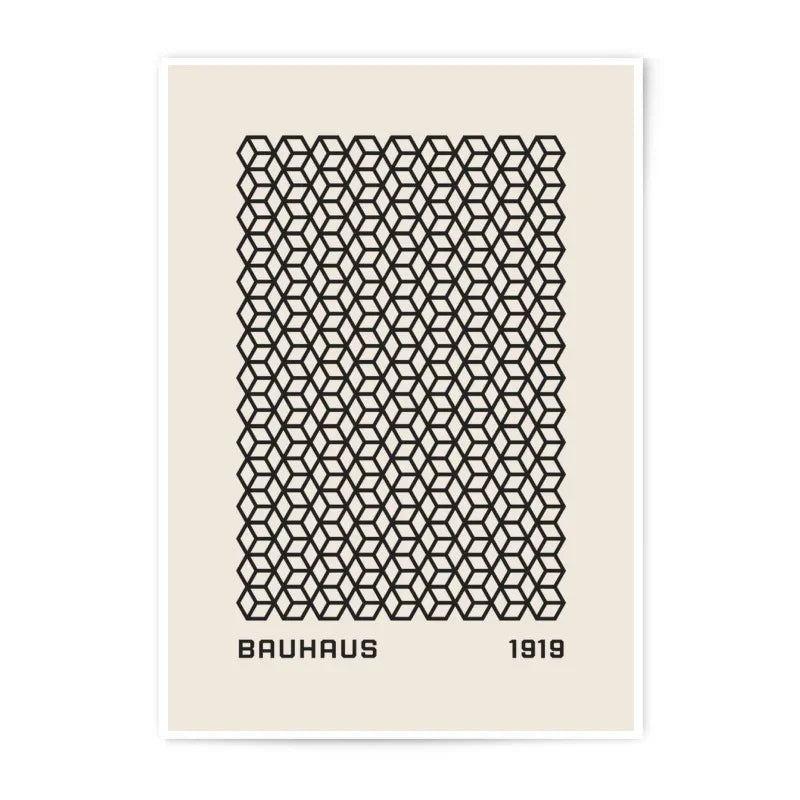 Bauhaus Photographic Print, Geometric Art Print, 1919 Poster, Minimalist Wall Art, Modern Home Decor, Abstract Pattern Print - Tawshia