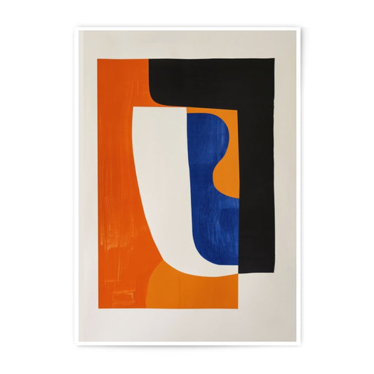 Abstract Shapes Photographic Print, Modern Art Print, Orange Blue Wall Decor, Minimalist Home Art, Gallery Wall Art, Fine Art Print - Tawshia