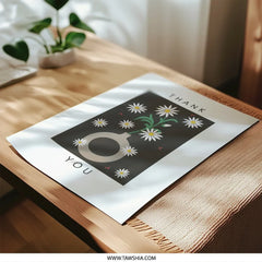 Thank You Daisies Photographic Print, Floral Thank You Art, Flower Power Print, Minimalist Flower Print, Home Decor Wall Art - Tawshia