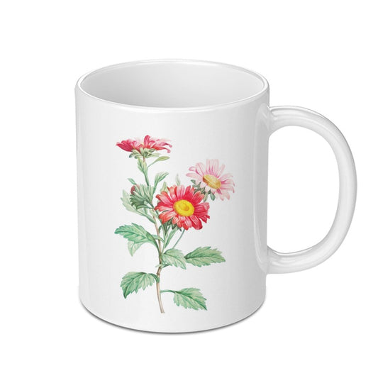 Floral Mug, Aster Flower Mug, Botanical Mug, Vintage Flower Mug, Flower Lover Gift, Plant Mug, Floral Gifts, Nature Mug, Garden Mug - Tawshia