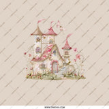 Fairy Tale Castle Pocket Mirror, Fantasy Castle Compact Mirror, Cute Butterfly Mirror, Whimsical Gift, Unique Design Pocket Mirror - Tawshia