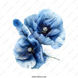 Blue Poppy Tote Bag, Floral Design, Botanical Art, Stylish Tote, Gift for Her, Everyday Bag, Trendy Bag, Reusable Shopping Bag - Tawshia