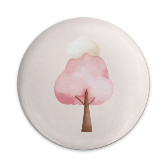 Pink Tree Pinback Button, Watercolor Tree Badge, Cute Tree Pin, Cloud Tree Button, Pastel Tree Jewelry, Arborist Gift Idea, Nature Lover - Tawshia