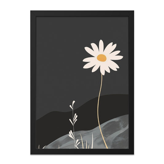 Daisy Wall Art, Minimalist Flower Print, Modern Botanical Art, Floral Wall Decor, Aesthetic Room Decor, Nature Art Print - Tawshia
