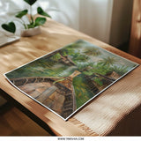 Tropical Canal Photographic Print, Thailand Boat Art, River Houses Decor, Exotic Travel Photo, Southeast Asia Scenery - Tawshia