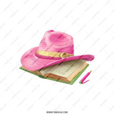 Pink Hat Book Tote Bag, Literary Gift, Reader Bag, Cute Tote Bag, Book Lover Gift, Bookworm Bag, Unique Shoulder Bag, Aesthetic Book Tote - Tawshia