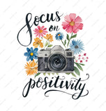 Focus on Positivity Mug, Camera Floral Mug, Positive Thinking Coffee Cup, Photography Lover Gift, Inspirational Mug, Gifts for Her - Tawshia