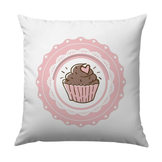 Cupcake Pillow, Cute Food Pillow, Dessert Decor, Sweet Treat Pillow, Pink Heart Pillow, Decorative Cushion, Kitchen Decor, Gift for Baker - Tawshia