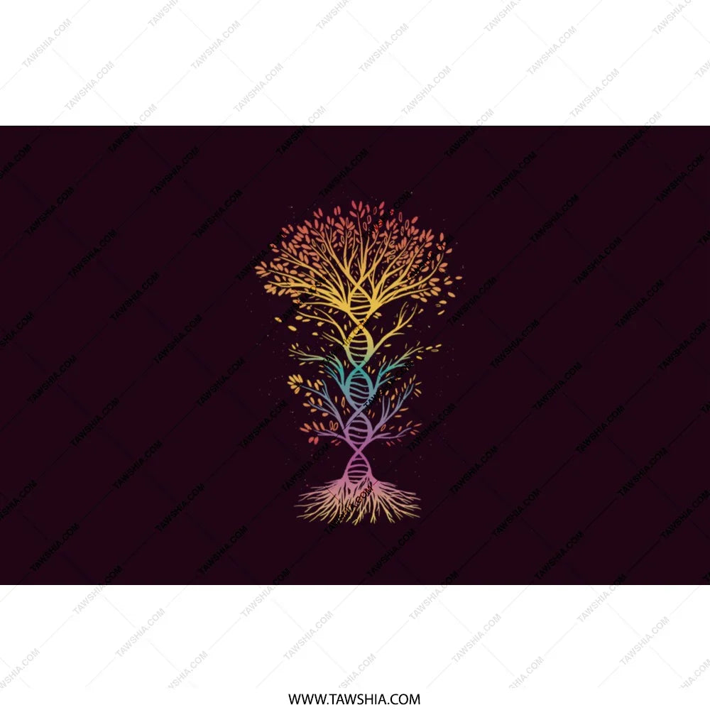 Vibrant Tree of Life Artwork with DNA Tree product