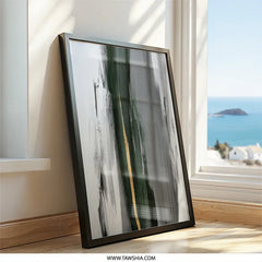 Abstract Wall Art, Green Gold Painting, Minimalist Decor, Modern Art Print, Home Office Decor, Living Room Wall Decor - Tawshia