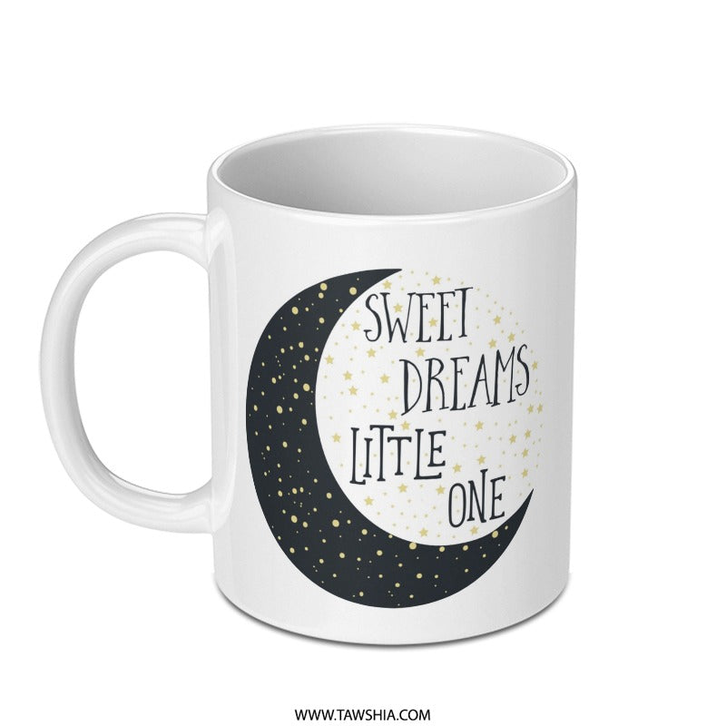 Sweet Dreams Little One Mug, Moon Stars Mug, Nursery Decor Mug, Baby Shower Gift Mug, New Parent Gift Mug, Celestial Mug - Tawshia