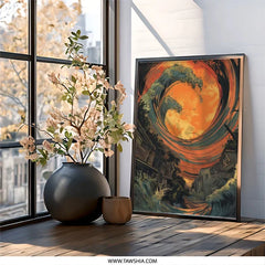 Epic Wave Wall Art, Japanese Tsunami Print, Dramatic Sea Art, Coastal Decor, Unique Home Decor, Ocean Artwork, Wave Illustration - Tawshia