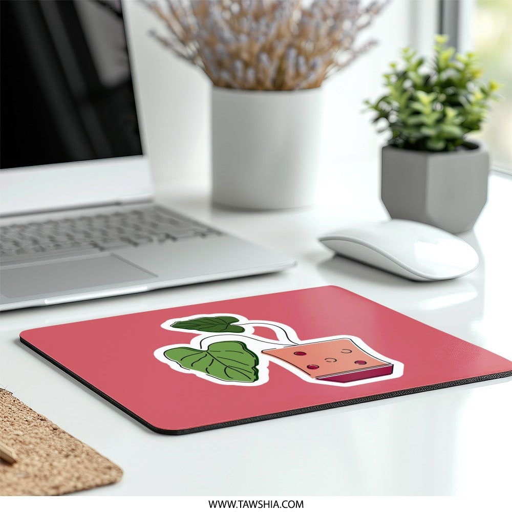 Potted Plant Mouse Pad, Cute Desk Accessory, Home Office Decor, Plant Lover Gift, Modern Mousepad, Office Gift Idea, Stylish Desk Mat - Tawshia