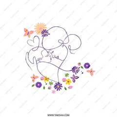 Mother and Child Pillow, Minimalist Art Pillow, Floral Butterfly Pillow, Line Art Pillow, Modern Home Decor, Mother's Day Gift Idea - Tawshia