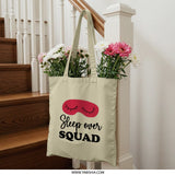 Sleepover Squad Tote Bag, Girls Night Out Bag, Party Tote, Fun Tote Bag, Sleepover Gift, Slumber Party Favor, Team Tote, Weekend Tote - Tawshia