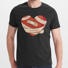 Black Shirt with Heart Bandage Graphic T-Shirt product type