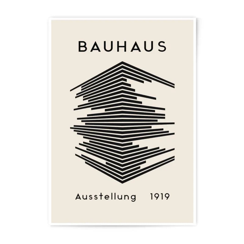Bauhaus Ausstellung 1919 Photographic Print, Minimalist Art Poster, Geometric Wall Decor, Modern Home Gift, Architecture Exhibition Print - Tawshia