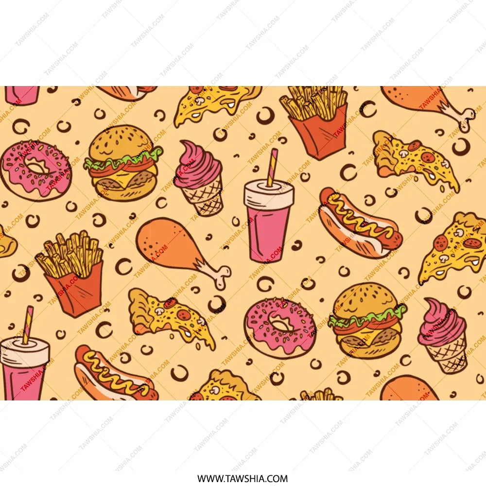 Fast Food Lovers Patterned Gift Wrap Decorative product