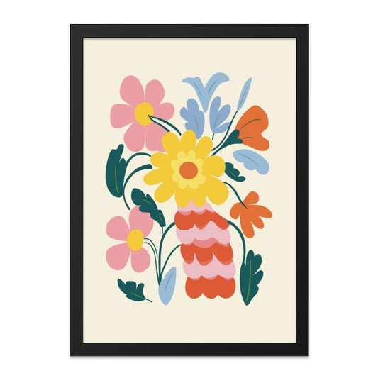 Floral Wall Art, Colorful Flower Print, Boho Wall Decor, Botanical Art Print, Modern Home Decor, Flower Arrangement Art, Abstract Flower - Tawshia