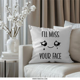 Missing You Pillow, Emoji Pillow, Long Distance Gift, Sad Face Pillow, Home Decor, Throw Pillow, Decorative Pillow, Gift Idea - Tawshia