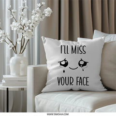 Missing You Pillow, Emoji Pillow, Long Distance Gift, Sad Face Pillow, Home Decor, Throw Pillow, Decorative Pillow, Gift Idea - Tawshia