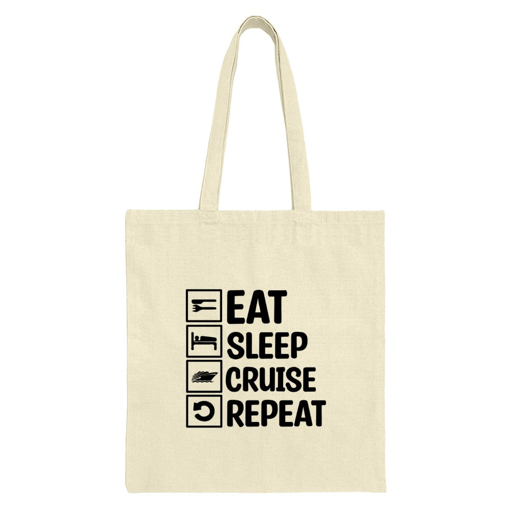 Cruise Tote Bag, Eat Sleep Cruise Repeat, Vacation Tote, Travel Gift, Cruise Lover Gift, Trendy Tote, Everyday Bag, Gift for Her, Beach Tote - Tawshia