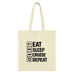 Cruise Tote Bag, Eat Sleep Cruise Repeat, Vacation Tote, Travel Gift, Cruise Lover Gift, Trendy Tote, Everyday Bag, Gift for Her, Beach Tote - Tawshia