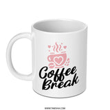 Coffee Break Mug, Cute Coffee Mug, Heart Mug, Gift For Coffee Lover, Office Mug, Coffee Lover Gift, Drinkware Mug, Gift Mug, Hot Beverage - Tawshia