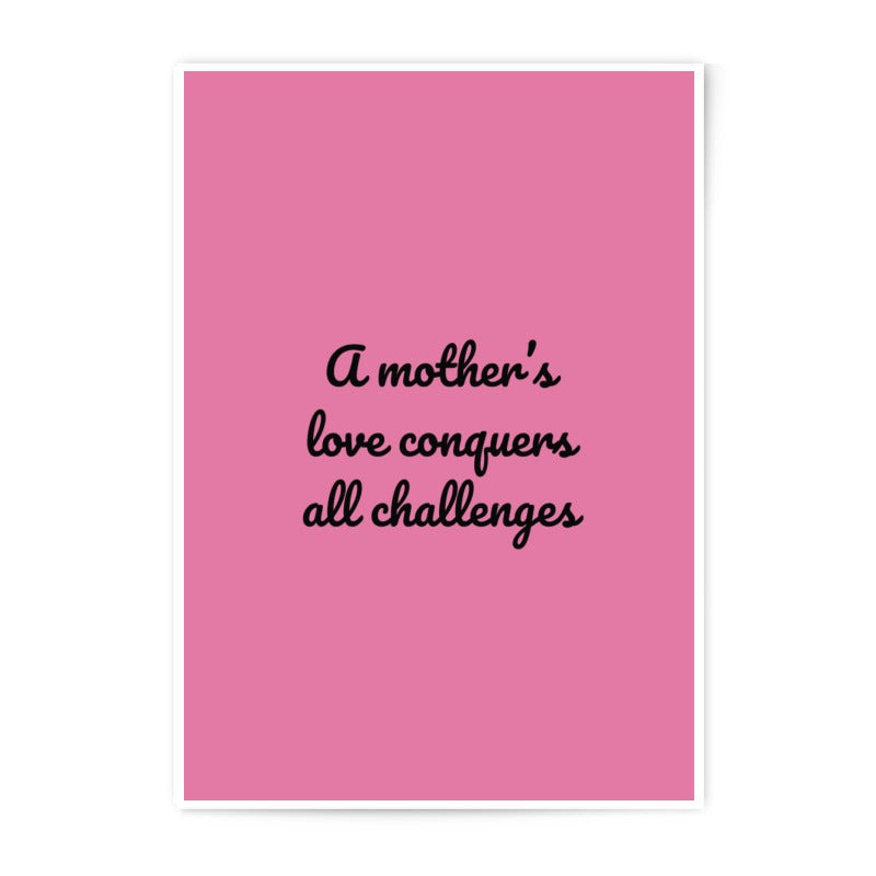 Mother's Love Photographic Prints, Motivational Quote Art, Pink Wall Decor, Inspirational Gift for Mom, Home Decor Prints - Tawshia