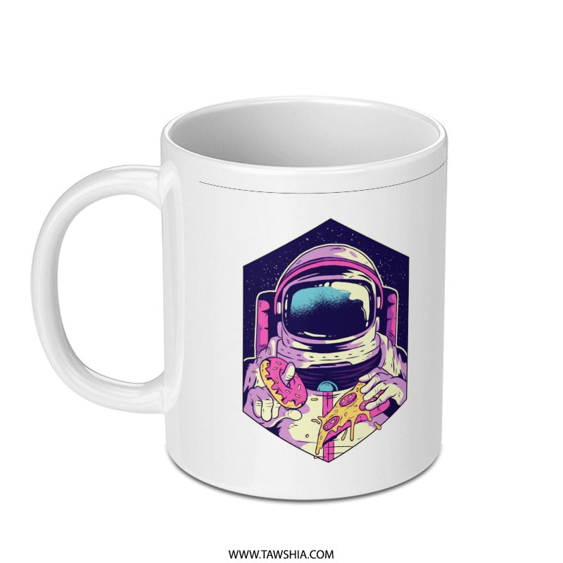 Astronaut Eating Donut Colorful Graphic Mug product type
