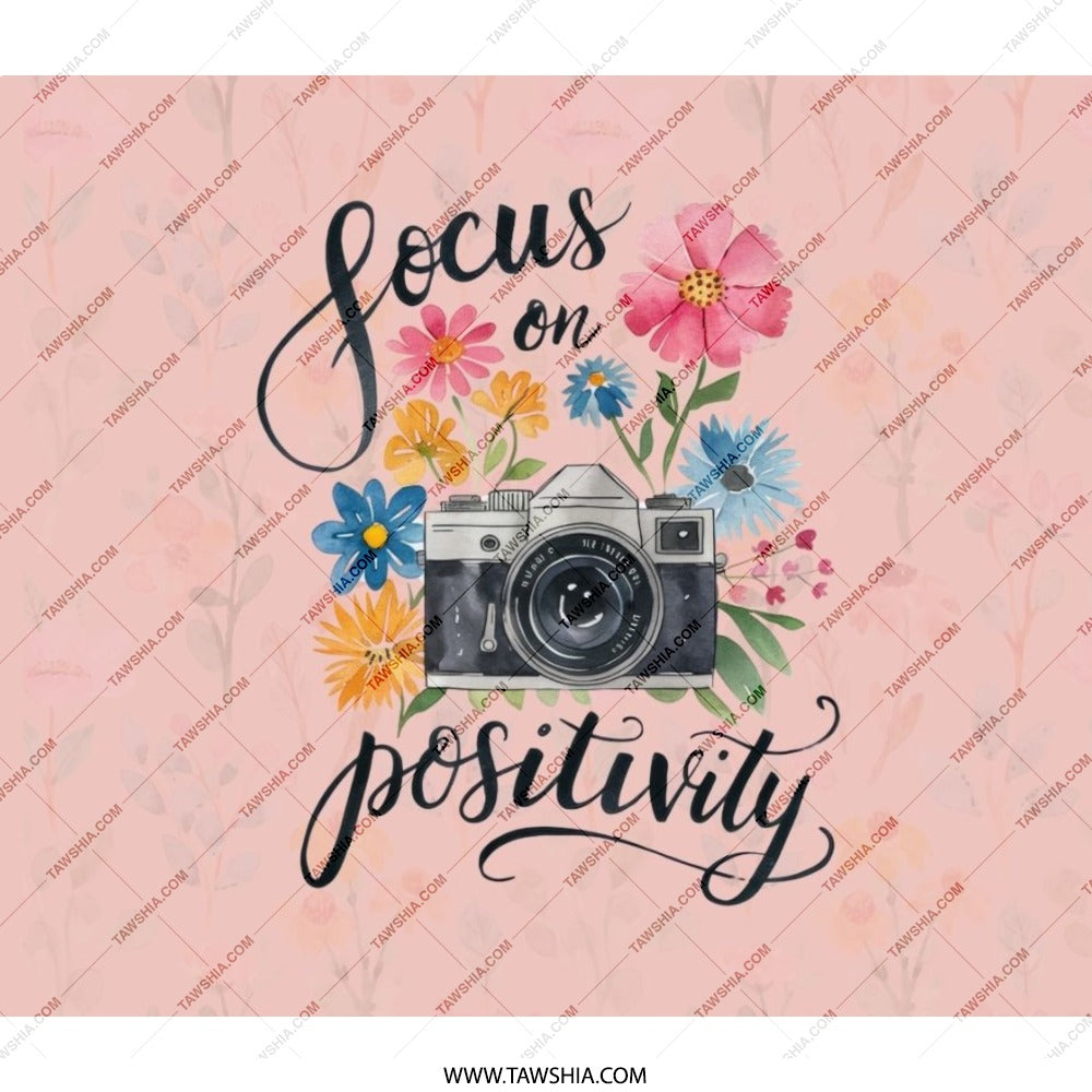 Focus On Positivity Camera Backpack, Floral Camera Design, Photographer Gift Idea, Inspirational School Bag, Custom Travel BackPack - Tawshia