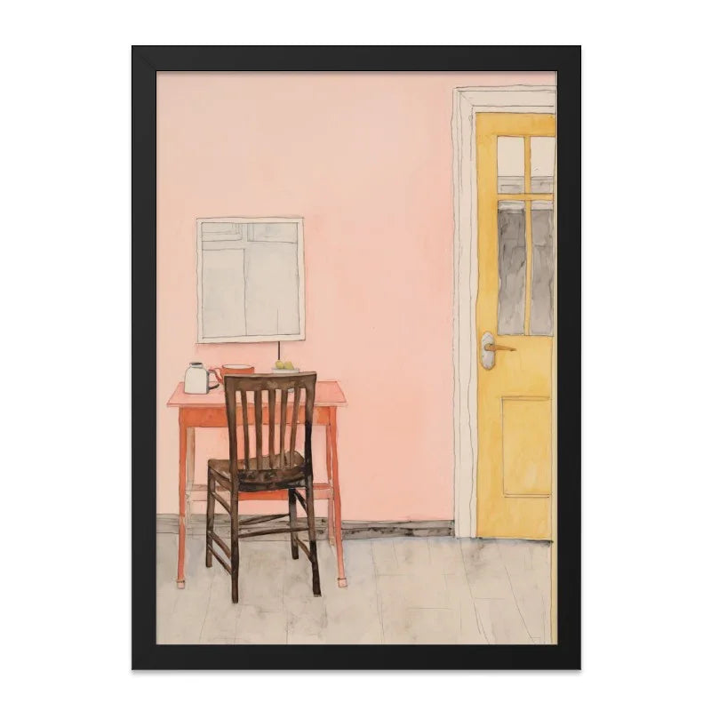 Interior Wall Art, Still Life Print, Chair and Table Artwork, Home Decor Painting, Minimalist Wall Decor, Bedroom Art, Kitchen Print - Tawshia