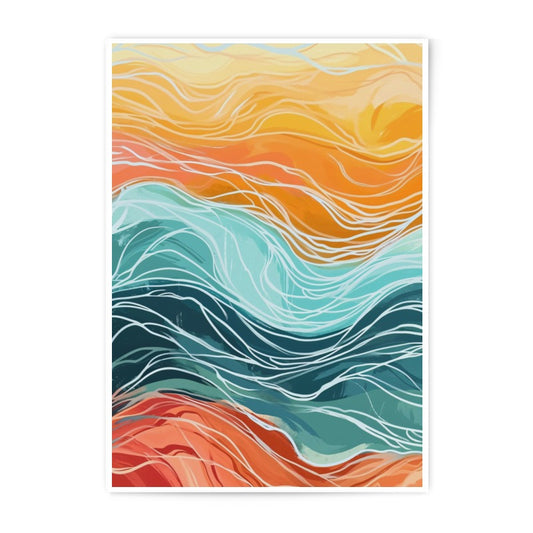 Abstract Waves Photographic Print, Modern Wall Art, Coastal Home Decor, Colorful Art Print, Ocean Inspired Photo, Contemporary Artwork - Tawshia