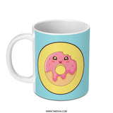 Cute Donut Mug, Kawaii Food Mug, Funny Coffee Cup, Sweet Treat Lover Gift, Unique Donut Design Mug - Tawshia