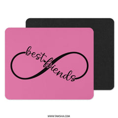 Best Friends Mouse Pad, Infinity Symbol, Friendship Gift, Pink Mousepad, Work From Home Decor, Office Accessories, Cute Desk Pad - Tawshia