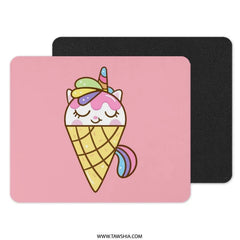 Cute Unicorn Ice Cream Mouse Pad, Kawaii Desk Decor, Pastel Pink Mousepad, Cartoon Mouse Pad, Unique Gift Idea, Unicorn Lover Gift - Tawshia