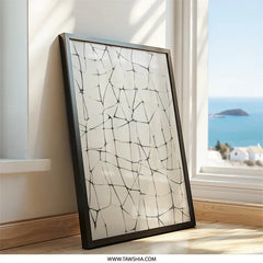 Abstract Lines Wall Art, Modern Wall Decor, Geometric Print, Contemporary Art, Minimalist Home Decor, Unique Wall Hanging, Black and Beige - Tawshia