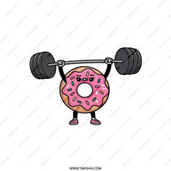 Funny Donut Pillow, Weightlifting Donut, Gym Humor Pillow, Cute Foodie Gift, Novelty Throw Pillow, Cartoon Donut Decor, Strong Donut Pillow - Tawshia