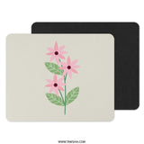 Pink Flower Mouse Pad, Floral Desk Decor, Cute Office Accessory, Botanical Computer Mat, Gift for Her, Home Office Decor - Tawshia