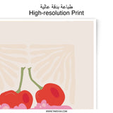 Cherry Cake Photographic Print, Food Illustration, Sweet Treat Art, Kitchen Decor, Minimalist Design, Dessert Lover Gift, Gallery Wall Art - Tawshia